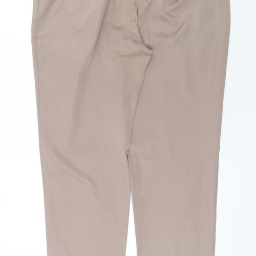 Preworn Womens Beige Viscose Chino Trousers Size 40 in Regular Zip