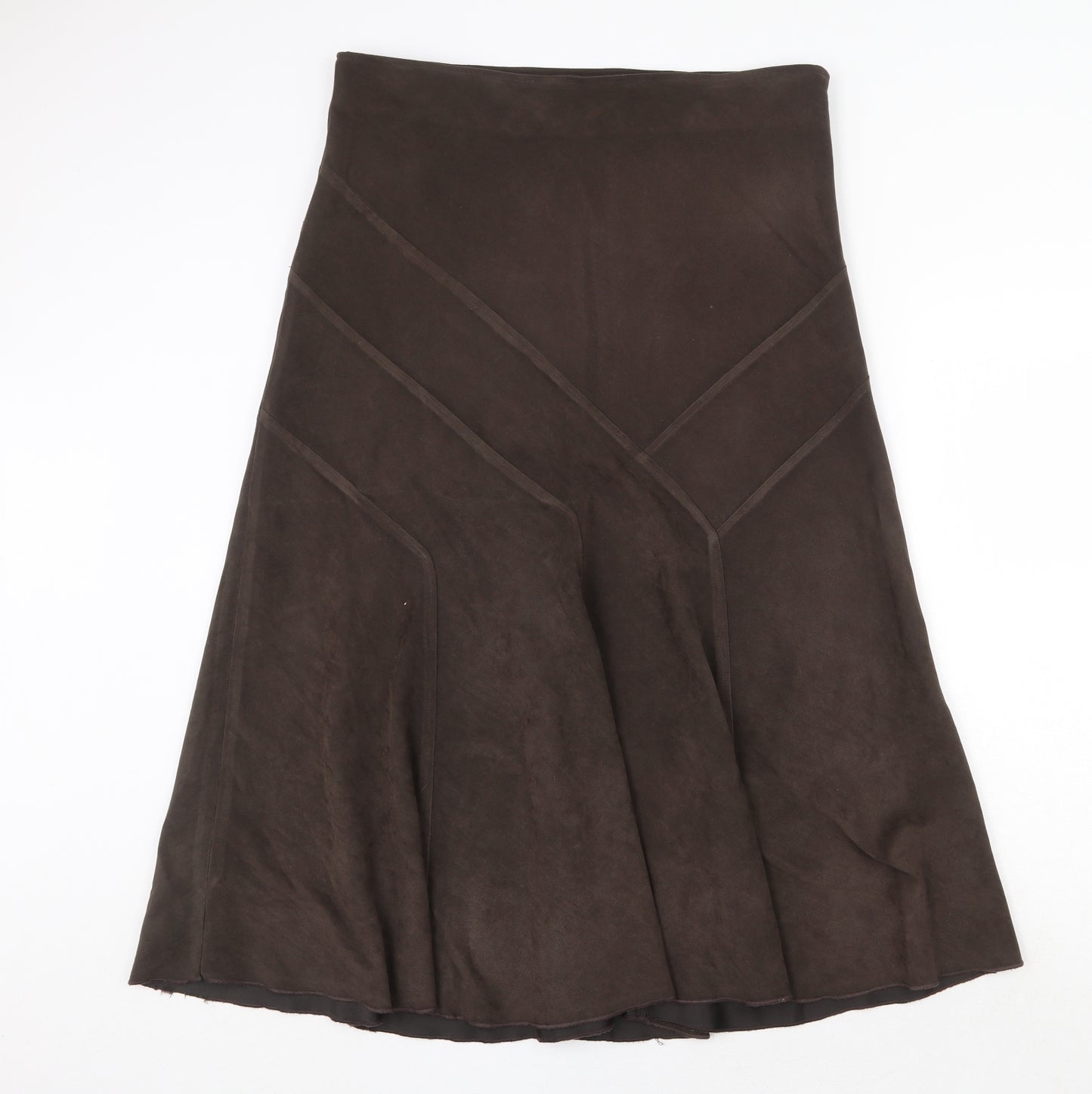 Papaya Womens Brown Polyester Swing Skirt Size 16 Zip