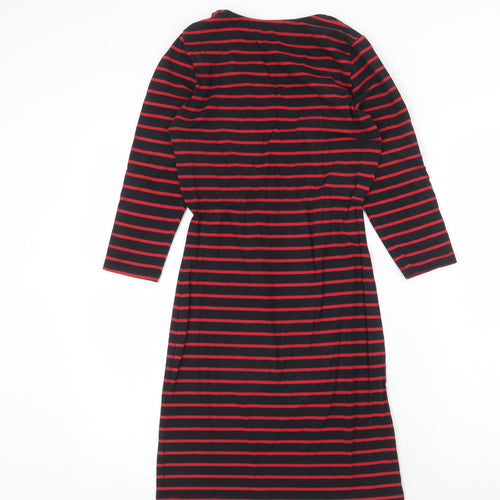 Primark Womens Black Striped Cotton A-Line Size 10 Round Neck Pullover