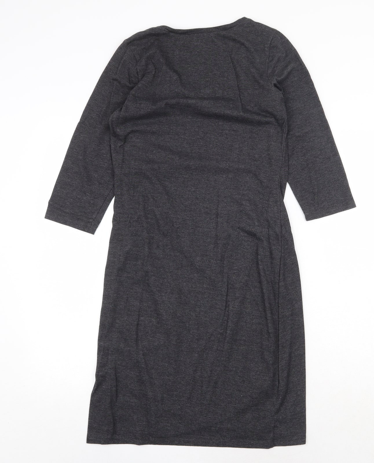 Scarlett Womens Grey Polyester A-Line Size M V-Neck Pullover