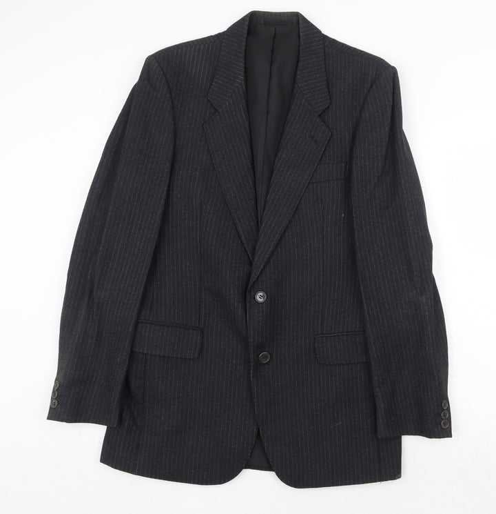 Mr Harry Mens Grey Striped Wool Jacket Suit Jacket Size 40 Regular