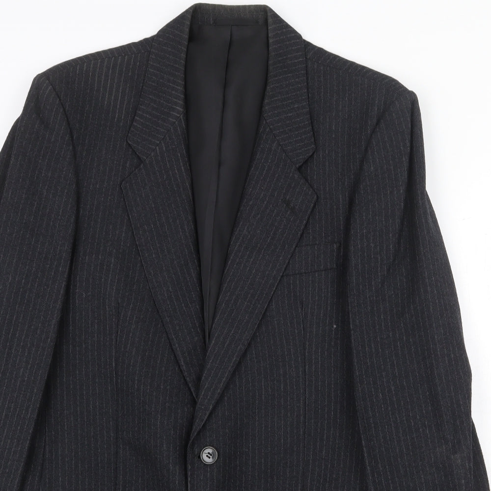 Mr Harry Mens Grey Striped Wool Jacket Suit Jacket Size 40 Regular
