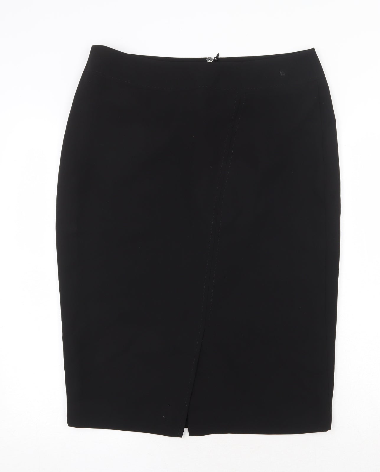Papaya Womens Black Polyester A-Line Skirt Size 14 Zip
