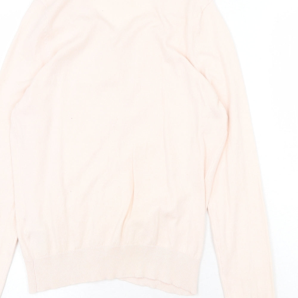 New Look Womens Pink Round Neck Cotton Cardigan Jumper Size 14