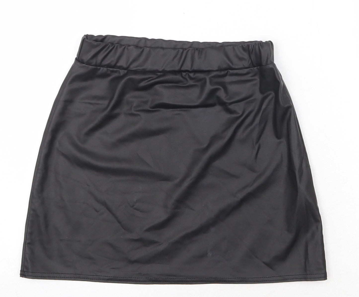 Boohoo Womens Black Polyester A-Line Skirt Size 6