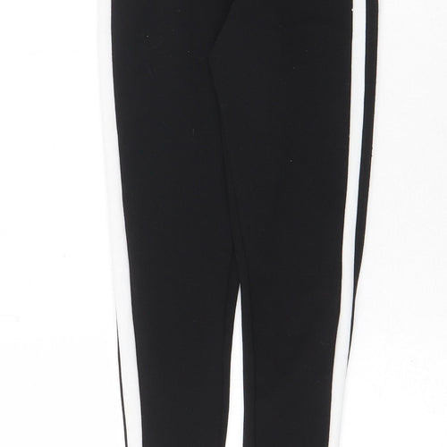 PRETTYLITTLETHING Womens Black Polyester Jogger Leggings Size 4