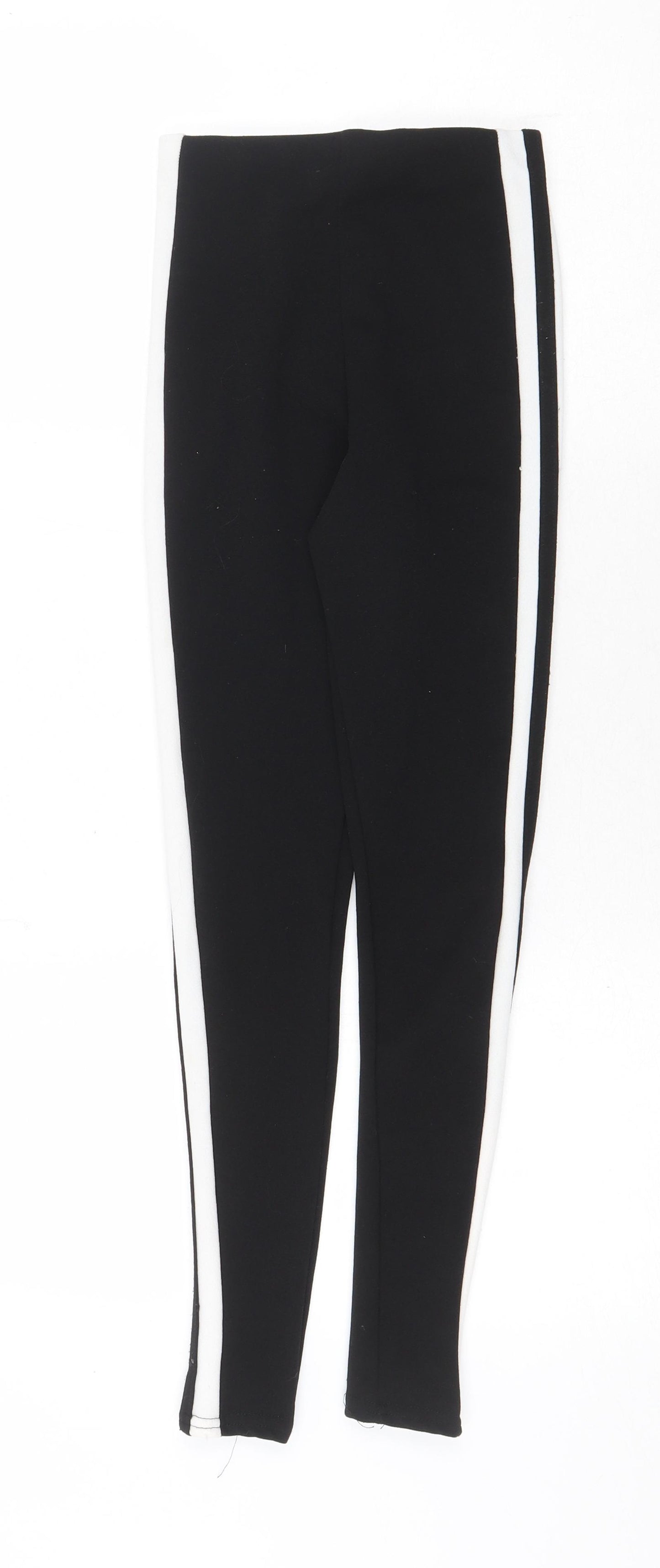 PRETTYLITTLETHING Womens Black Polyester Jogger Leggings Size 4