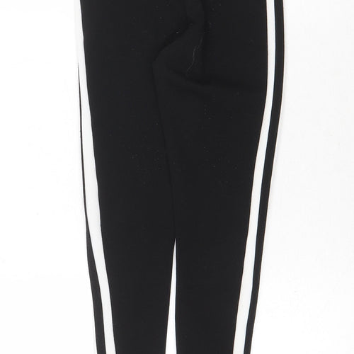 PRETTYLITTLETHING Womens Black Polyester Jogger Leggings Size 4