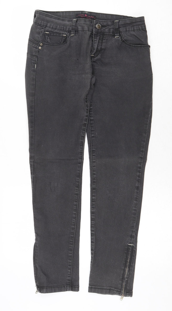 Coache Coache Womens Grey Cotton Straight Jeans Size 10 Regular Zip