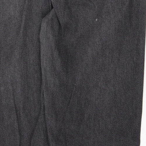 Preworn Womens Grey Cotton Straight Jeans Size 32 in Regular Zip