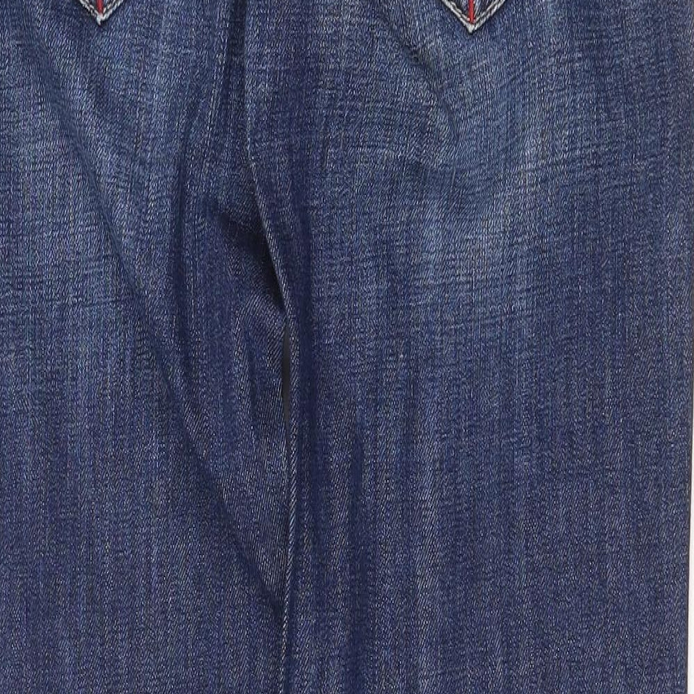 BIG STAR Womens Blue Cotton Bootcut Jeans Size 28 in Regular Zip