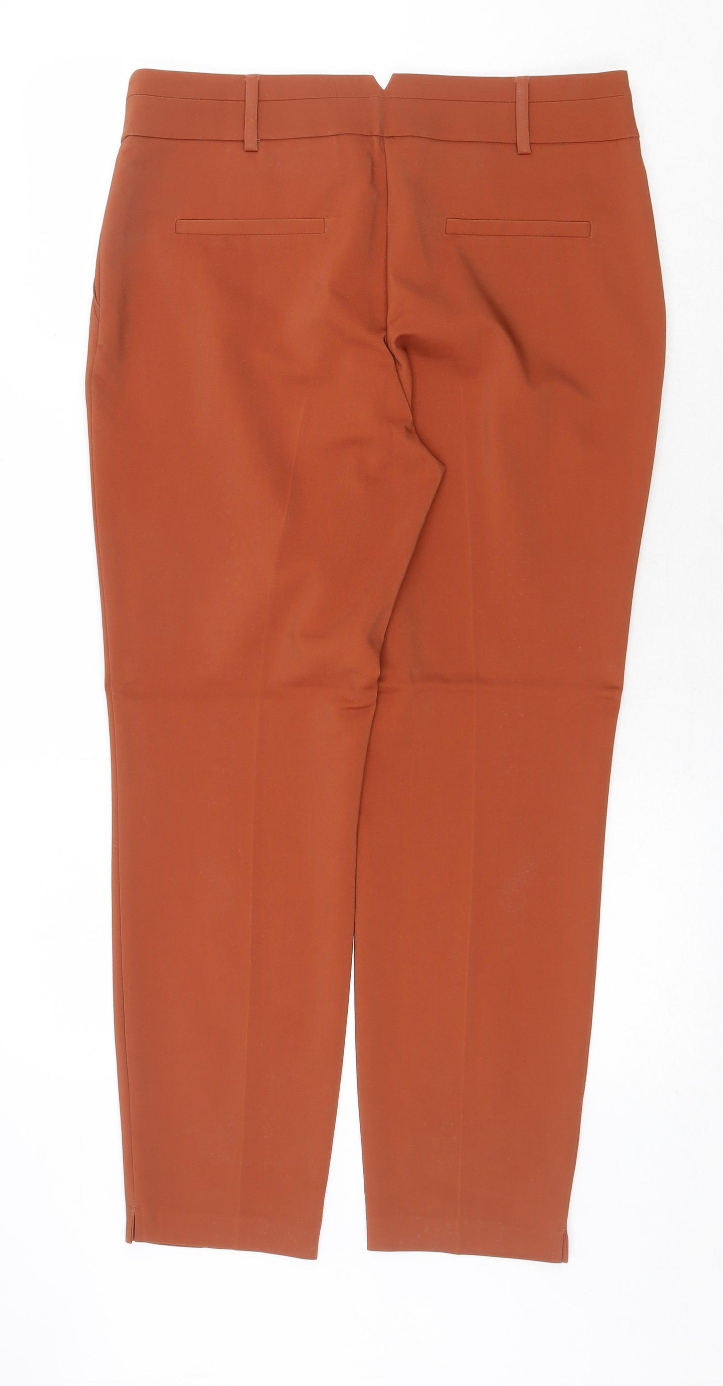 Papaya Womens Orange Cotton Chino Trousers Size 14 Regular Zip