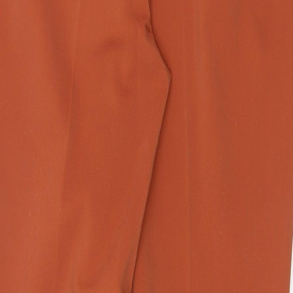 Papaya Womens Orange Cotton Chino Trousers Size 14 Regular Zip