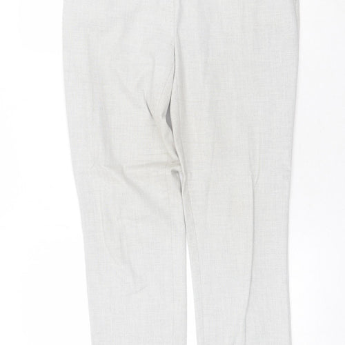 H&M Womens Grey Polyester Chino Trousers Size 10 Regular Zip