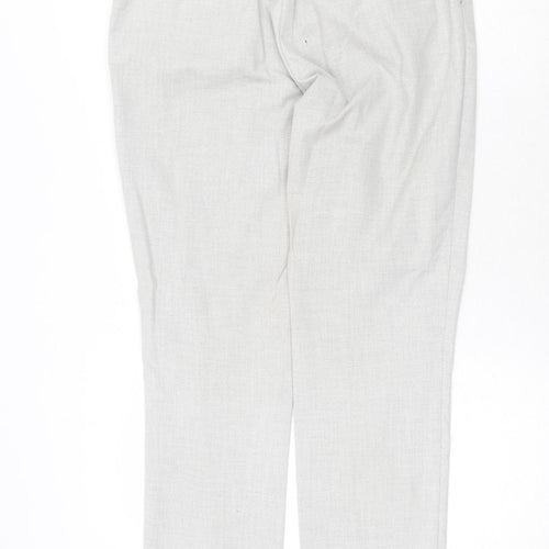 H&M Womens Grey Polyester Chino Trousers Size 10 Regular Zip