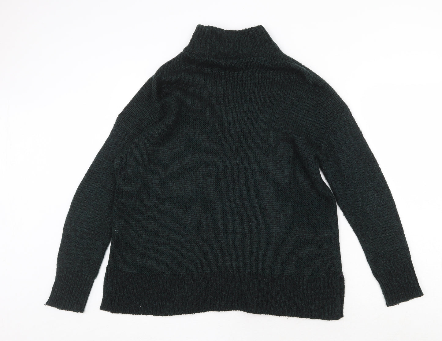 New Look Womens Green High Neck Acrylic Pullover Jumper Size M