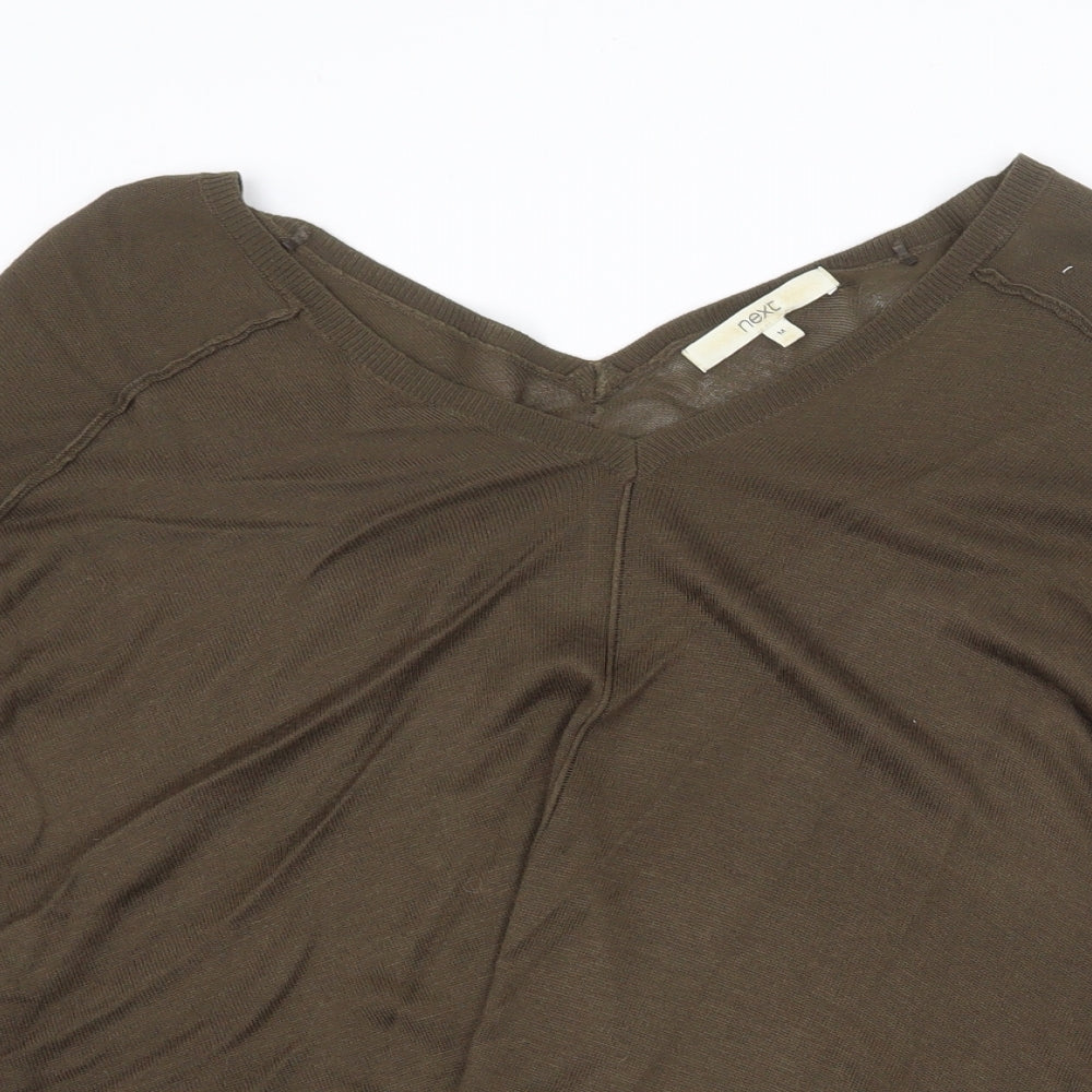 NEXT Womens Green Viscose Basic Blouse Size M V-Neck