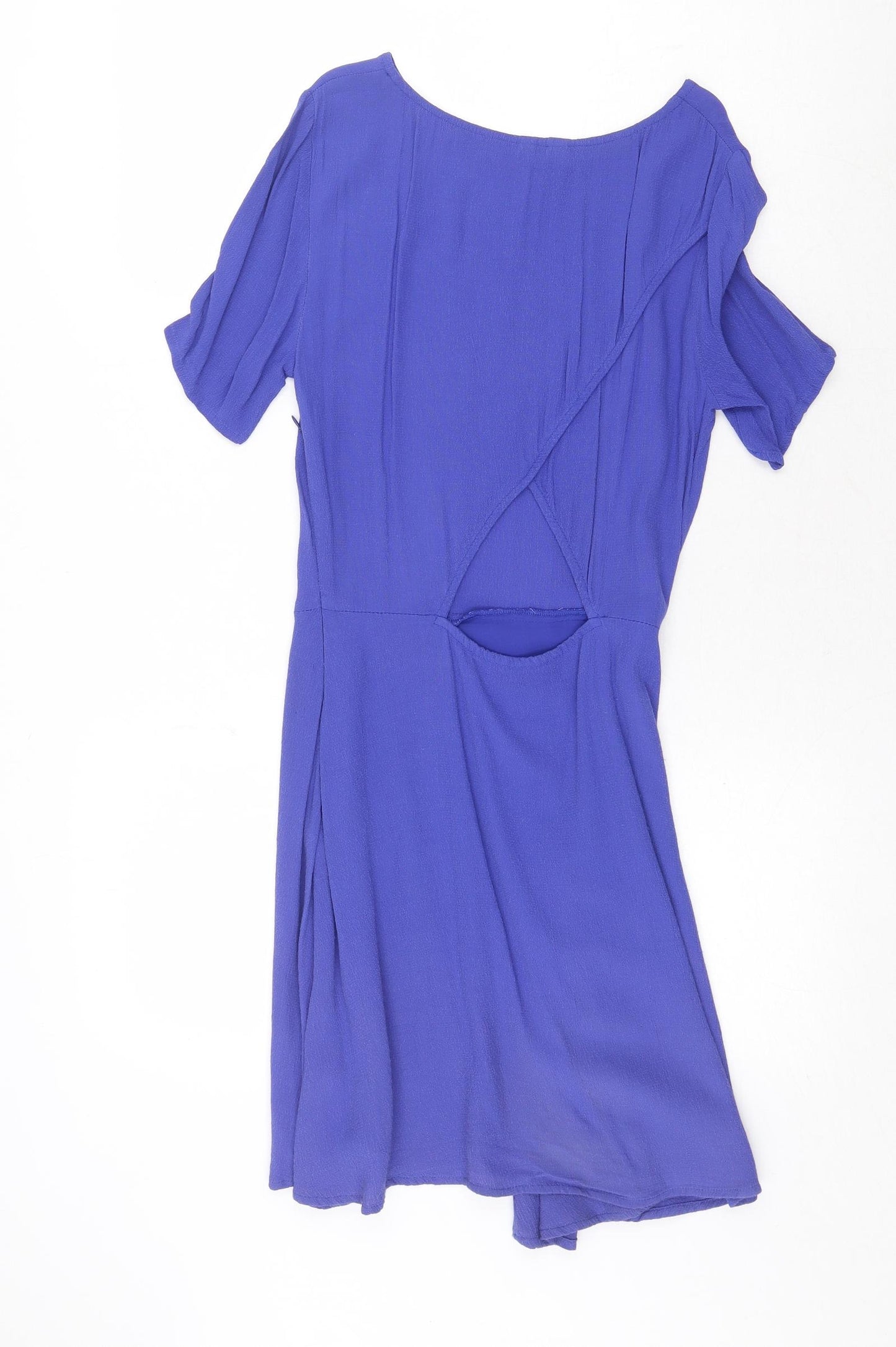 MNG Womens Purple Polyester Trapeze & Swing Size S Round Neck Zip