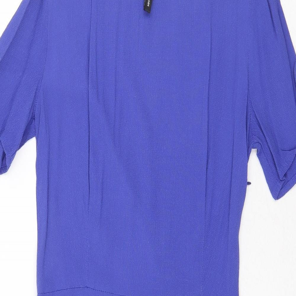 MNG Womens Purple Polyester Trapeze & Swing Size S Round Neck Zip