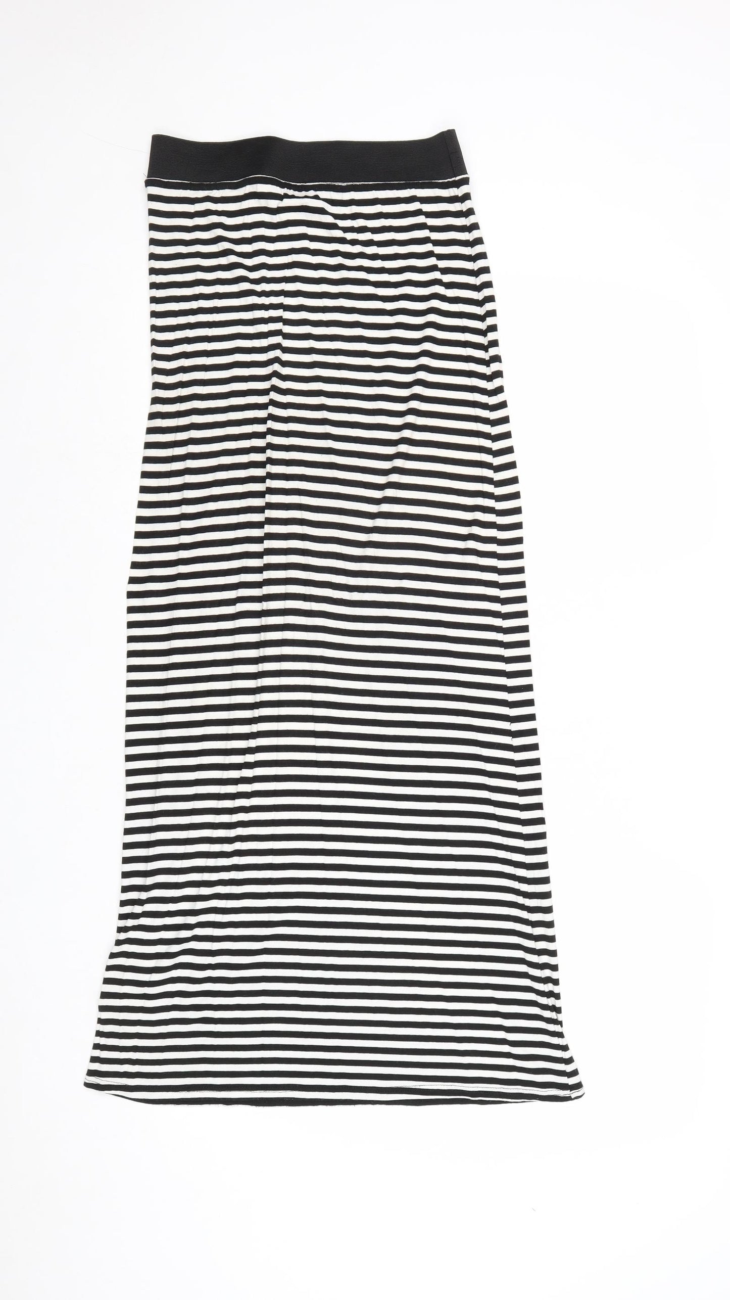 Candy Crush Womens Black Striped Viscose A-Line Skirt Size S - Size S-M