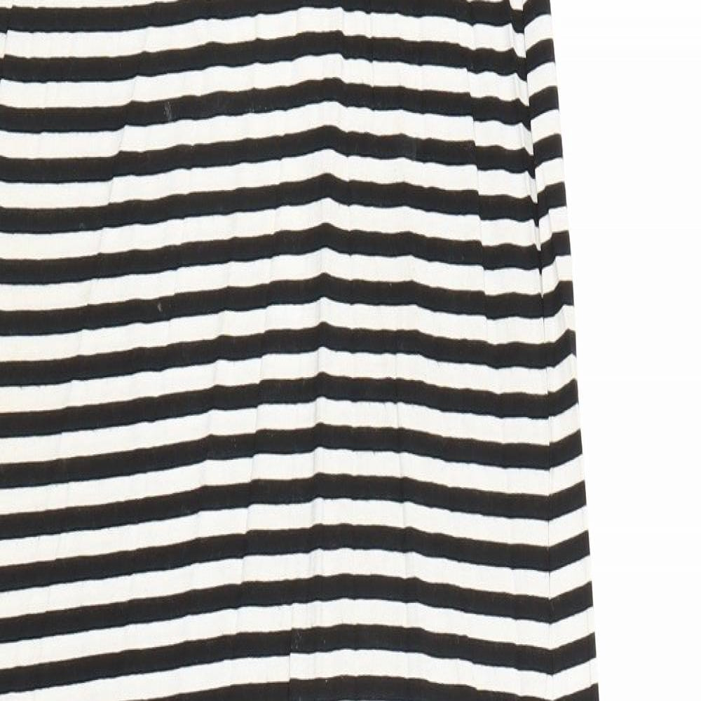 Candy Crush Womens Black Striped Viscose A-Line Skirt Size S - Size S-M