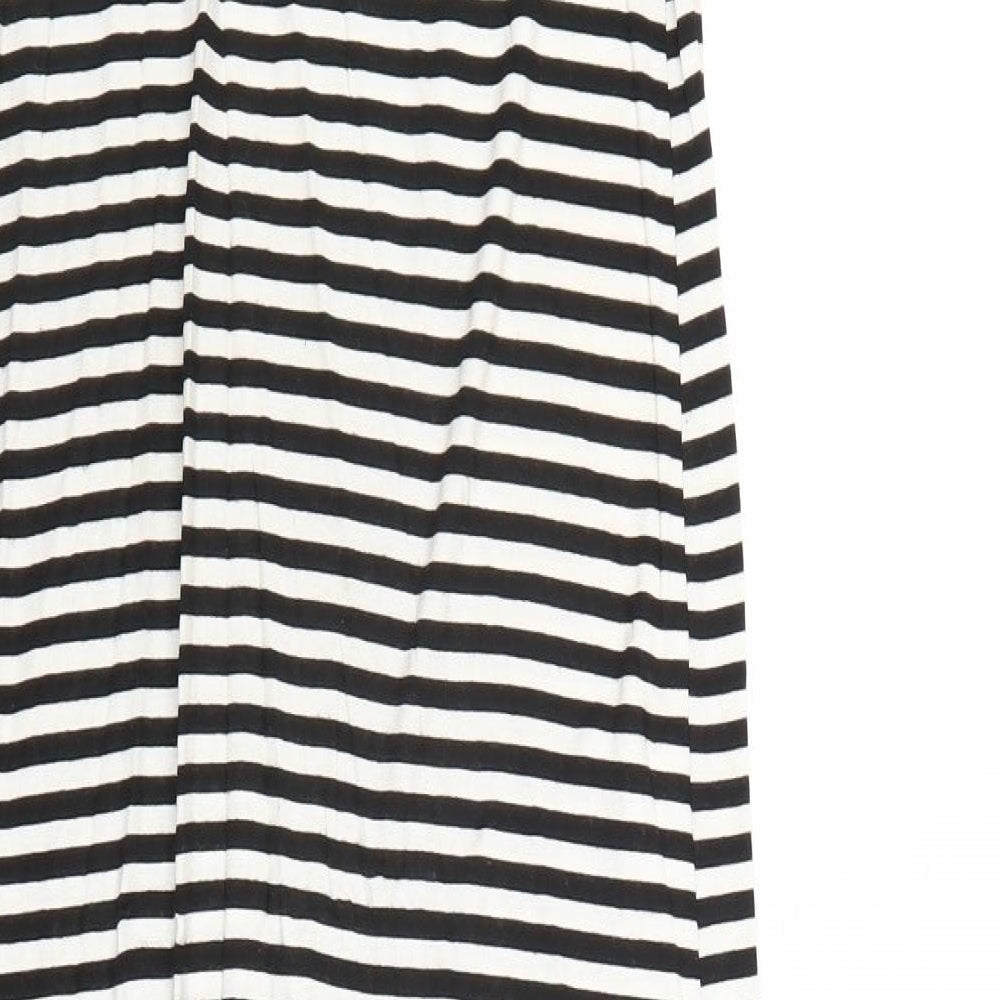 Candy Crush Womens Black Striped Viscose A-Line Skirt Size S - Size S-M