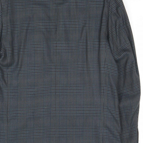 Berkertex Mens Blue Geometric Polyester Jacket Suit Jacket Size 40 Regular