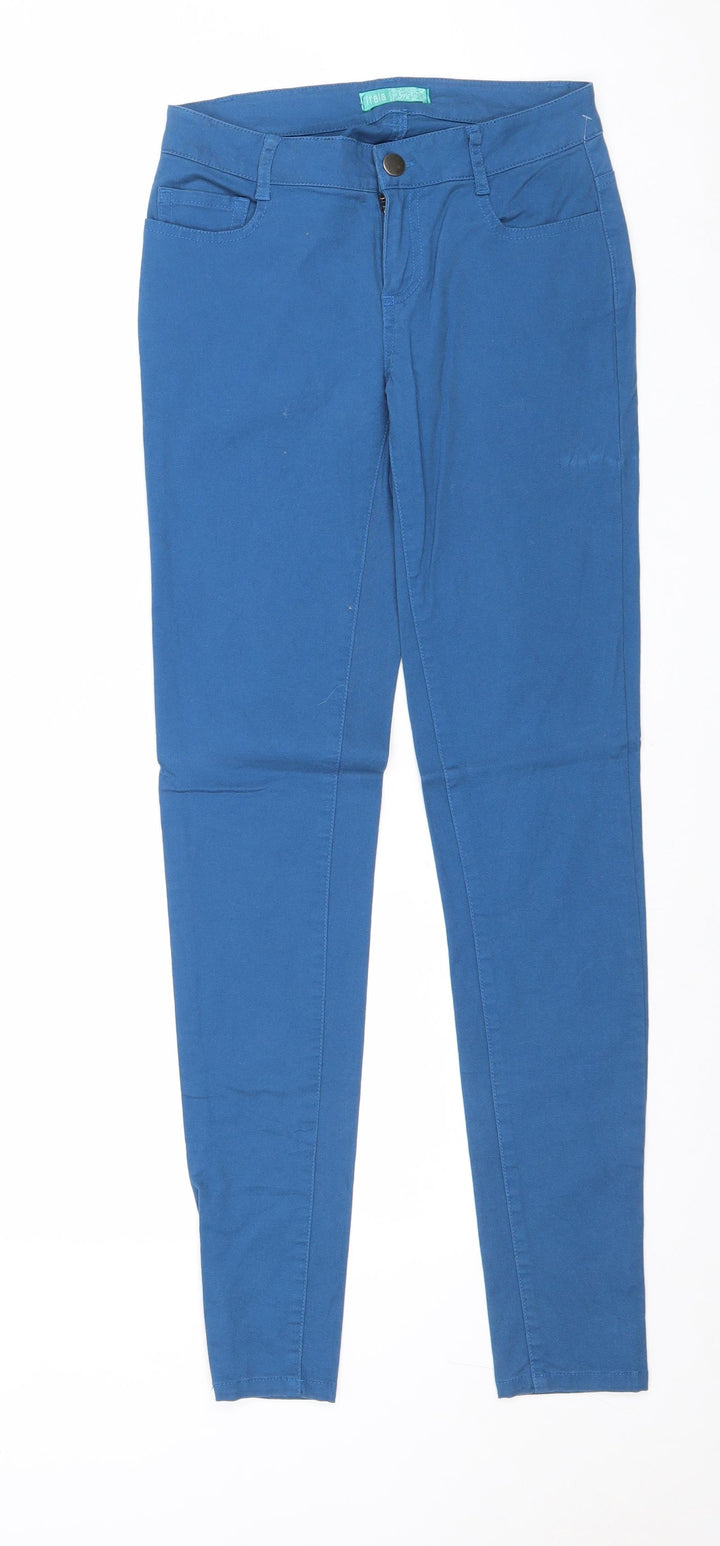 Itala Womens Blue Cotton Skinny Jeans Size S Regular Zip