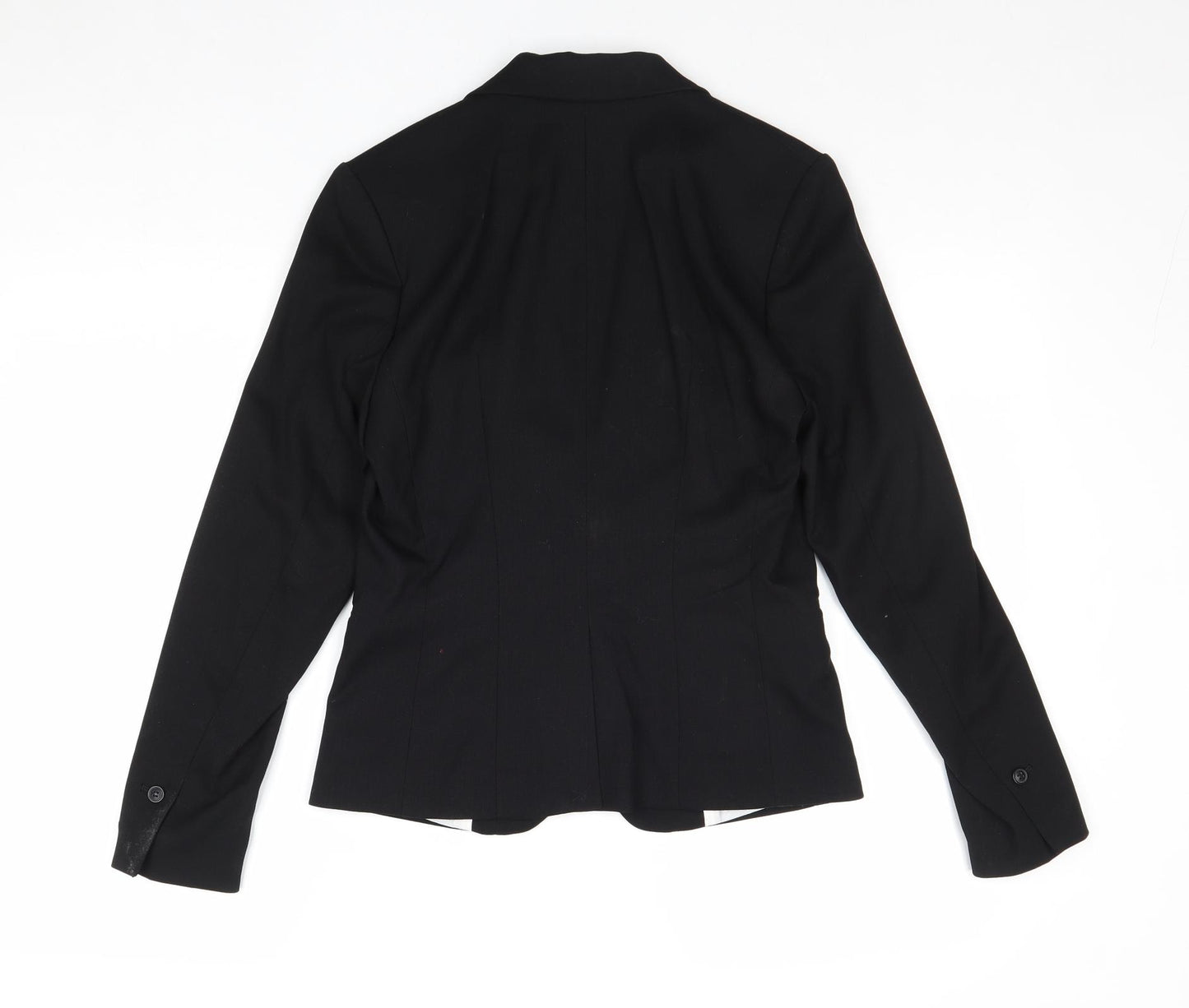 H&M Womens Black Polyester Jacket Suit Jacket Size 10