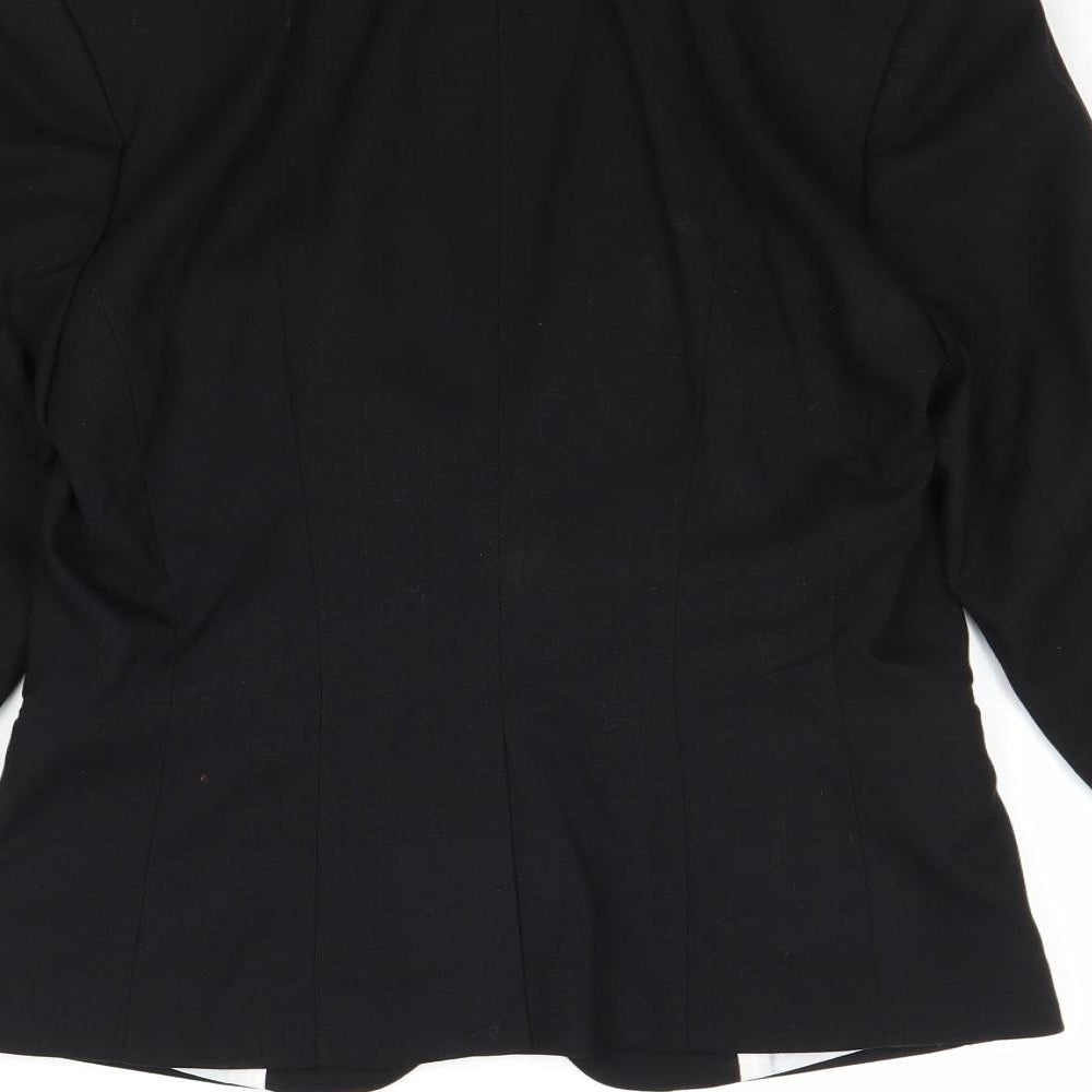 H&M Womens Black Polyester Jacket Suit Jacket Size 10