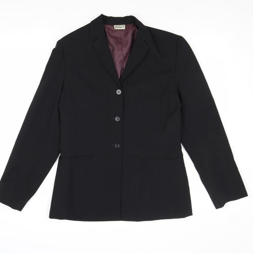 Select Womens Black Polyester Jacket Suit Jacket Size 12