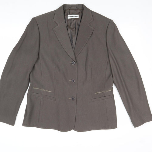Gerry Weber Womens Brown Polyester Jacket Suit Jacket Size 14