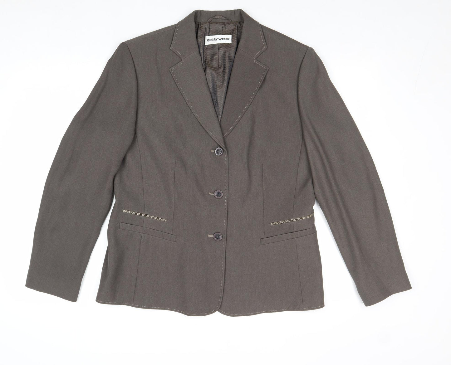 Gerry Weber Womens Brown Polyester Jacket Suit Jacket Size 14