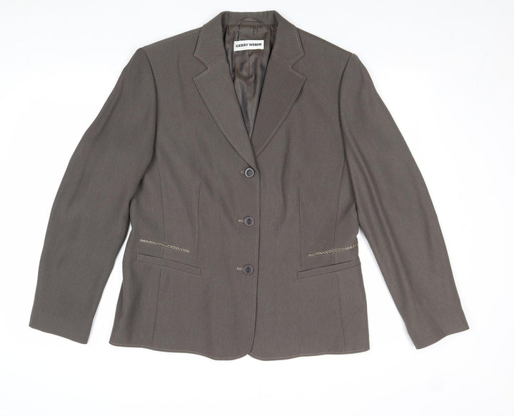 Gerry Weber Womens Brown Polyester Jacket Suit Jacket Size 14