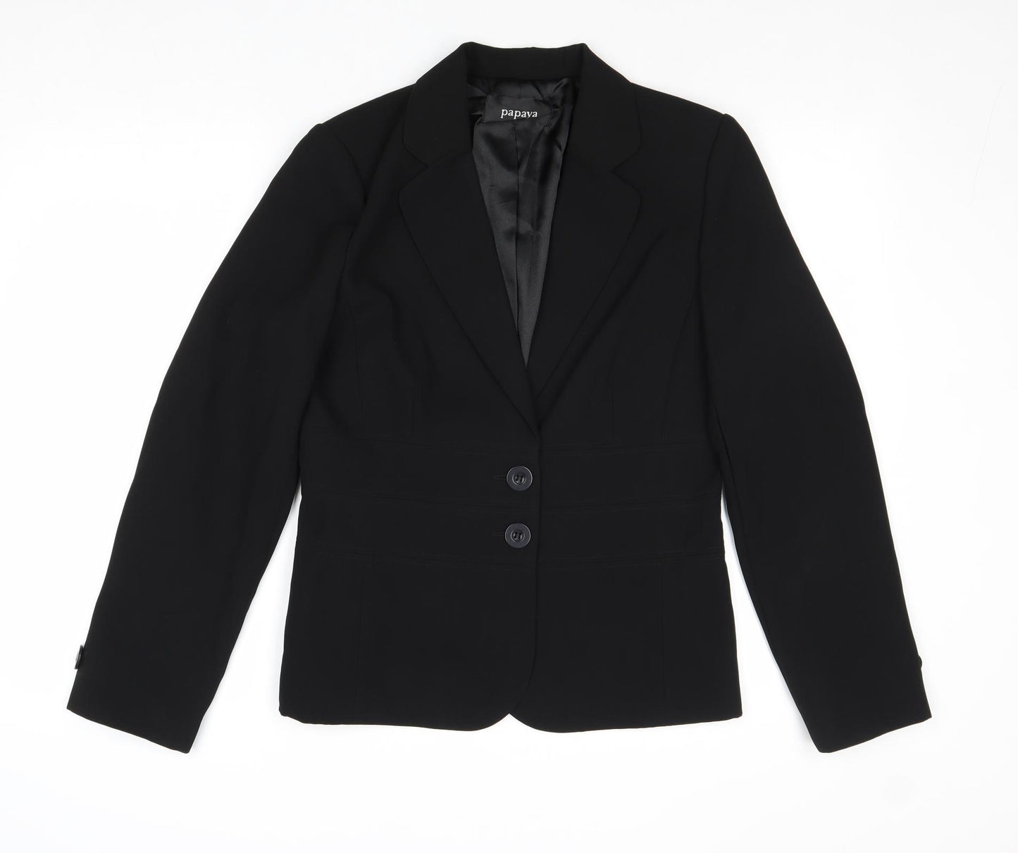Papaya Womens Black Polyester Jacket Suit Jacket Size 12