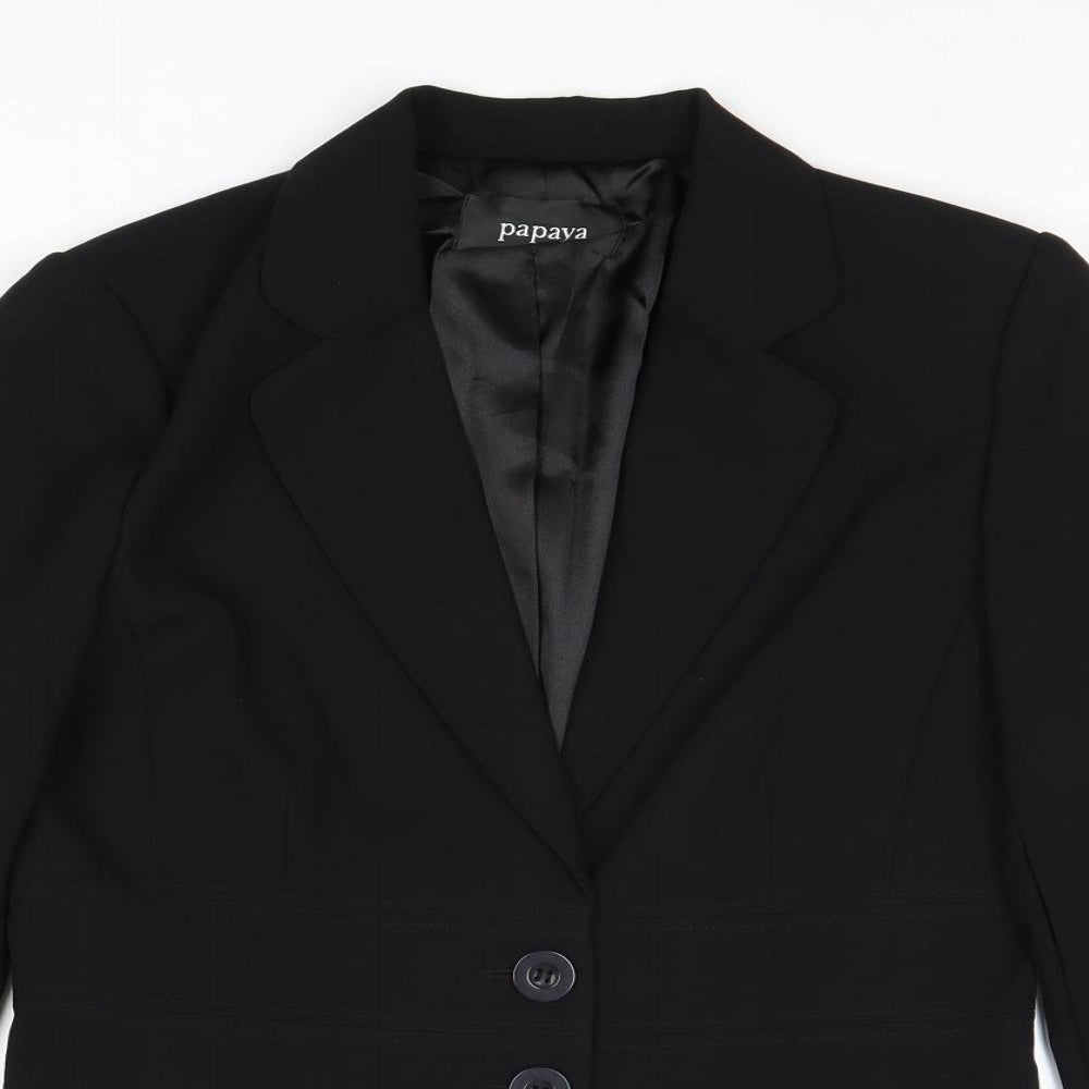 Papaya Womens Black Polyester Jacket Suit Jacket Size 12