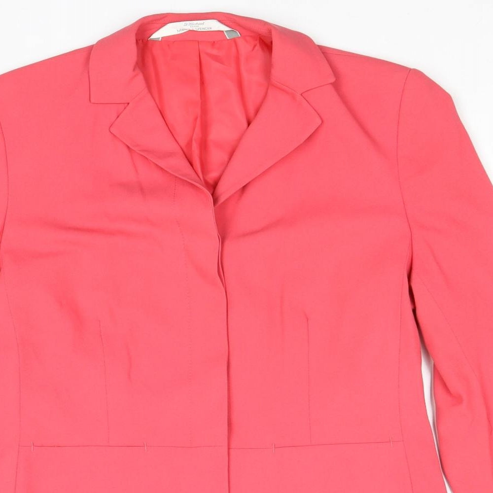 Marks and Spencer Womens Pink Polyester Jacket Blazer Size 8