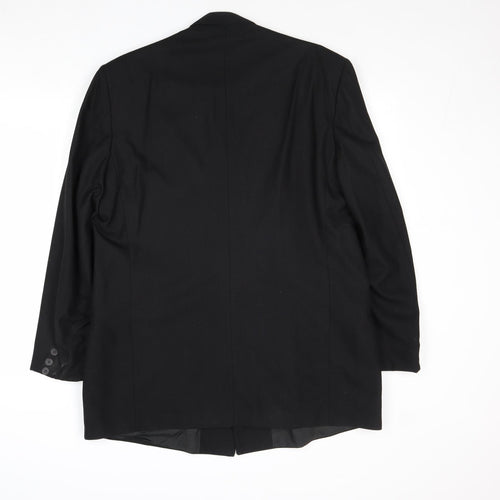 BHS Mens Black Polyester Jacket Blazer Size 42 Regular
