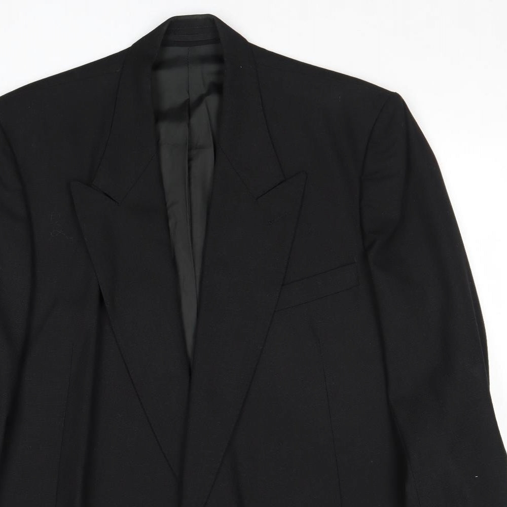 BHS Mens Black Polyester Jacket Blazer Size 42 Regular