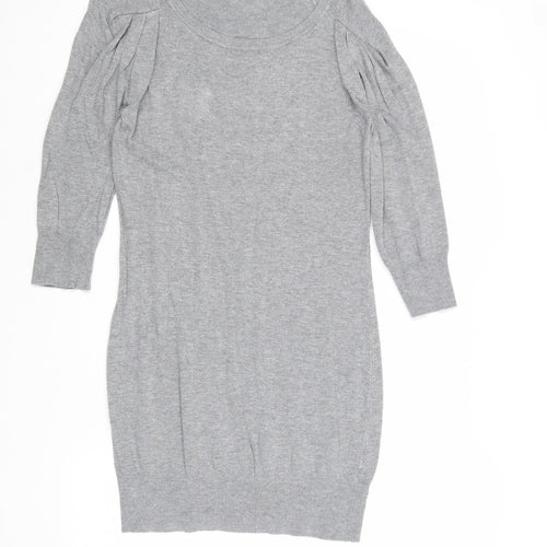 George Womens Grey Round Neck Viscose Pullover Jumper Size 8