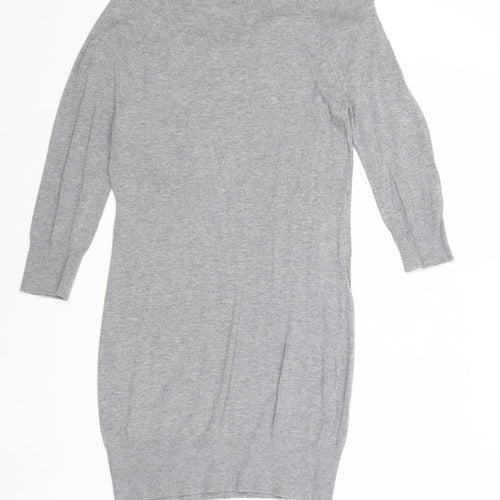 George Womens Grey Round Neck Viscose Pullover Jumper Size 8