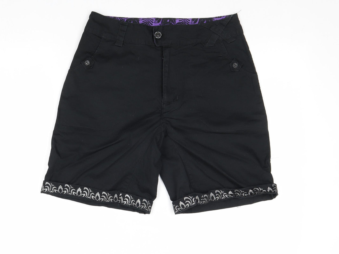 Altura Womens Black Polyester Mom Shorts Size 10 Regular Zip