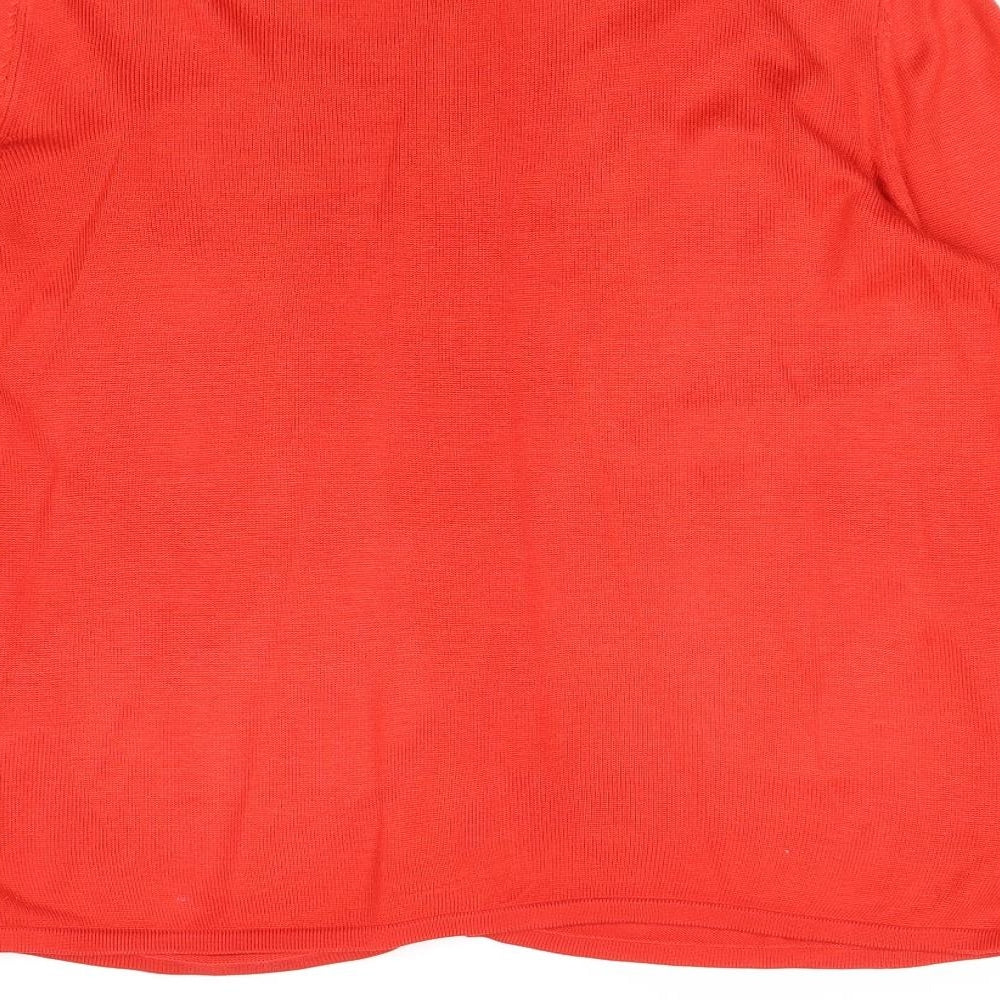 Bonmarché Womens Red Round Neck Acrylic Cardigan Jumper Size M