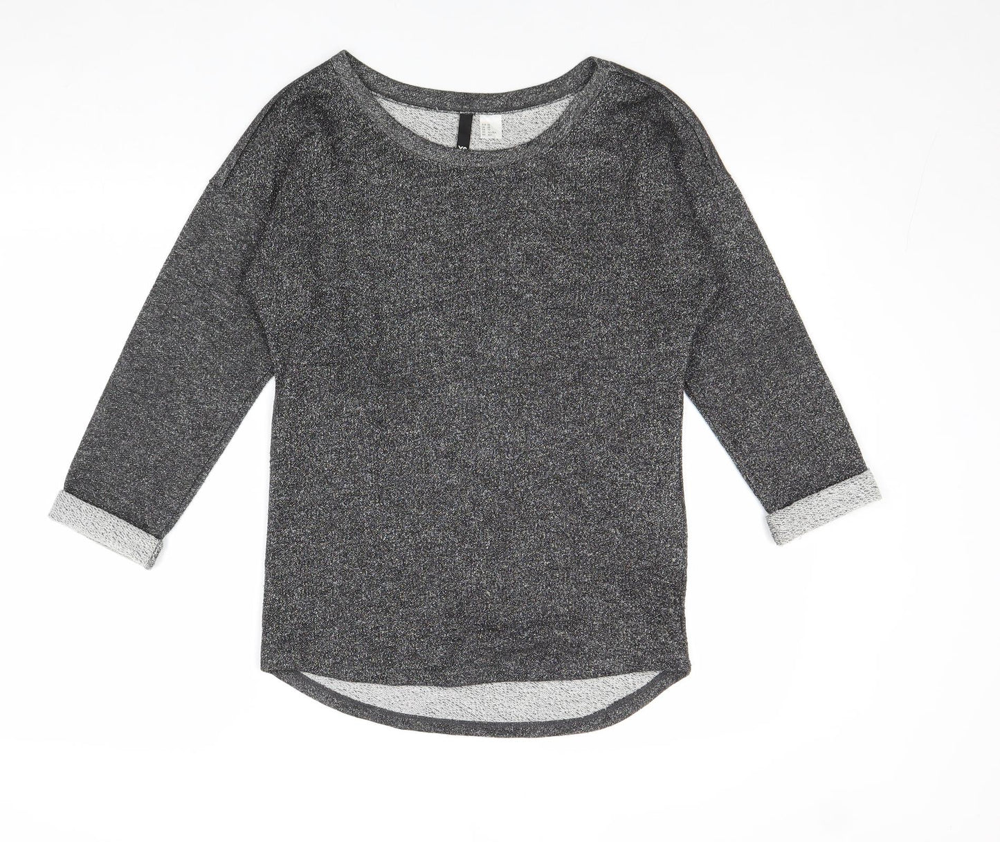 Divided by H&M Womens Black Round Neck Polyester Pullover Jumper Size XS