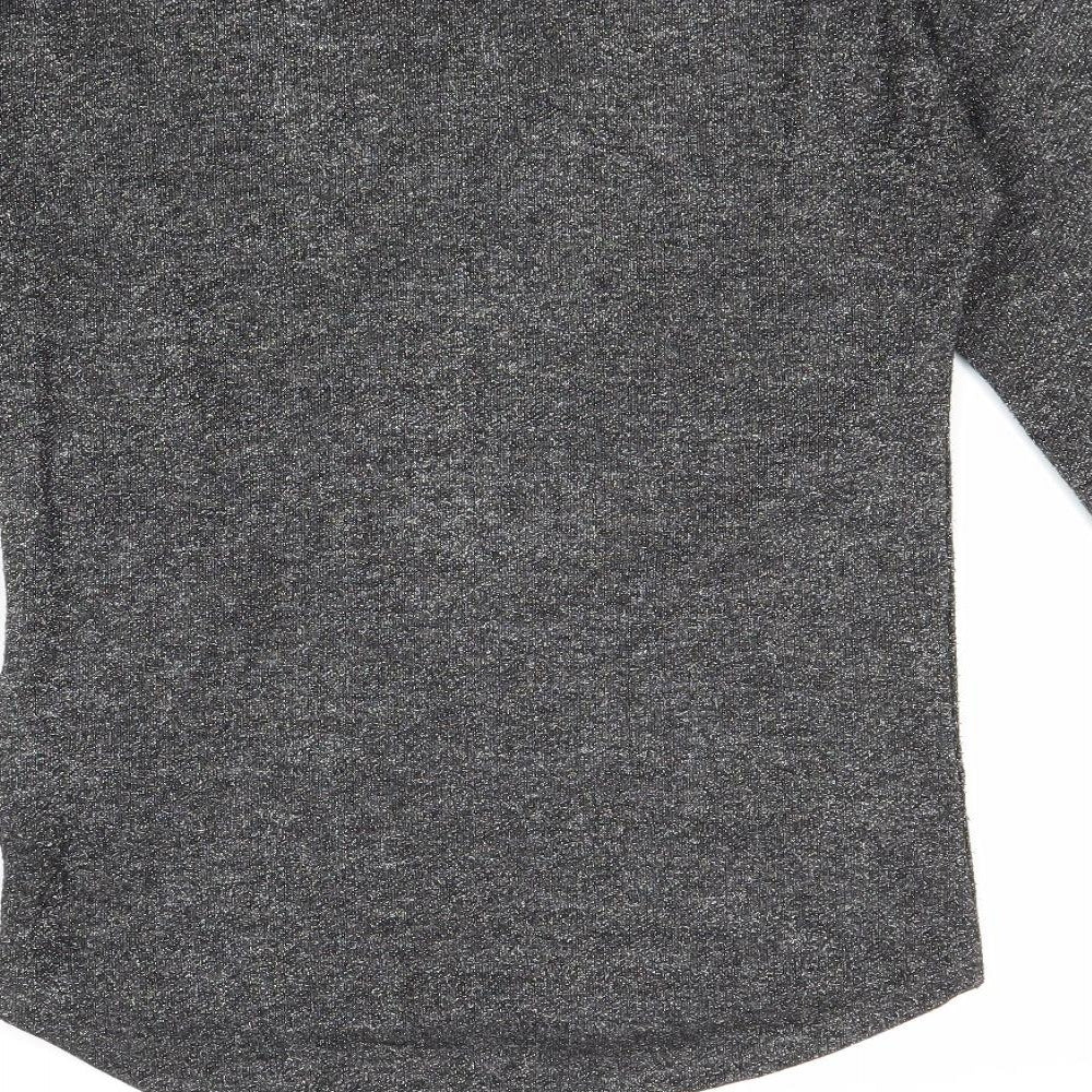 Divided by H&M Womens Black Round Neck Polyester Pullover Jumper Size XS