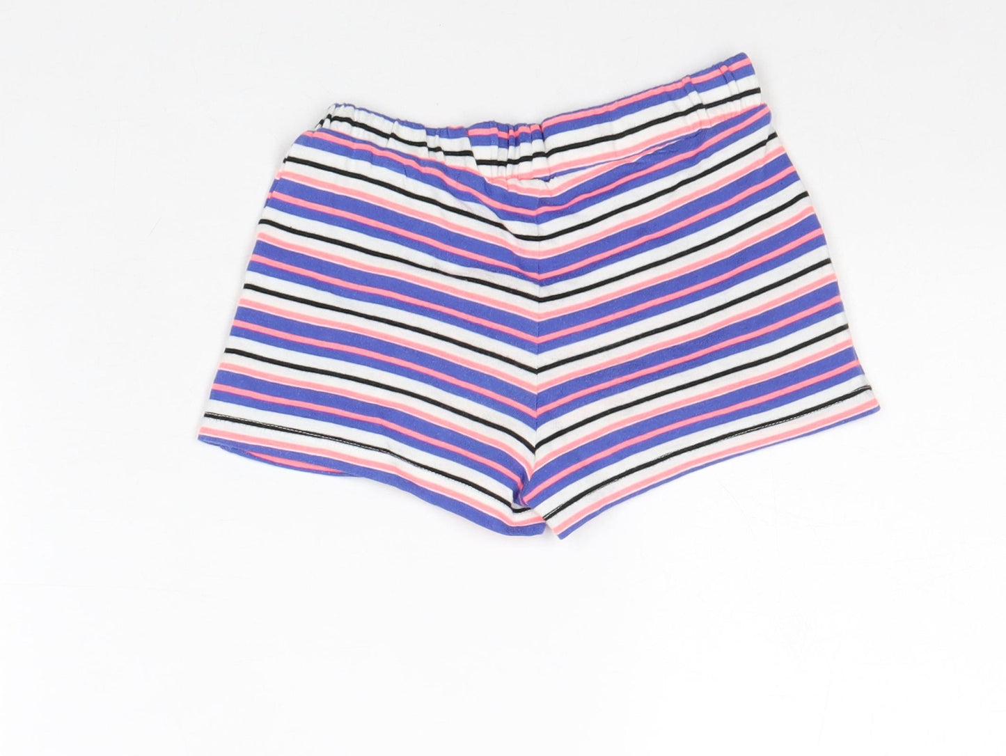 Nutmeg Girls Multicoloured Striped Cotton Sweat Shorts Size 5-6 Years Regular