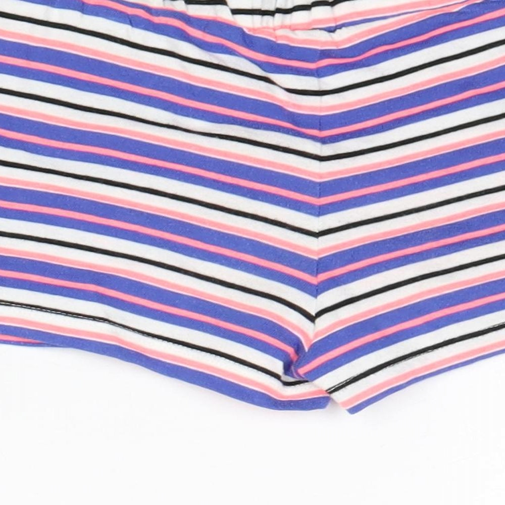 Nutmeg Girls Multicoloured Striped Cotton Sweat Shorts Size 5-6 Years Regular