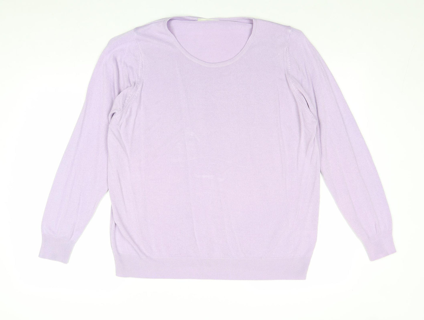 Marks and Spencer Womens Purple Round Neck Acrylic Pullover Jumper Size 20