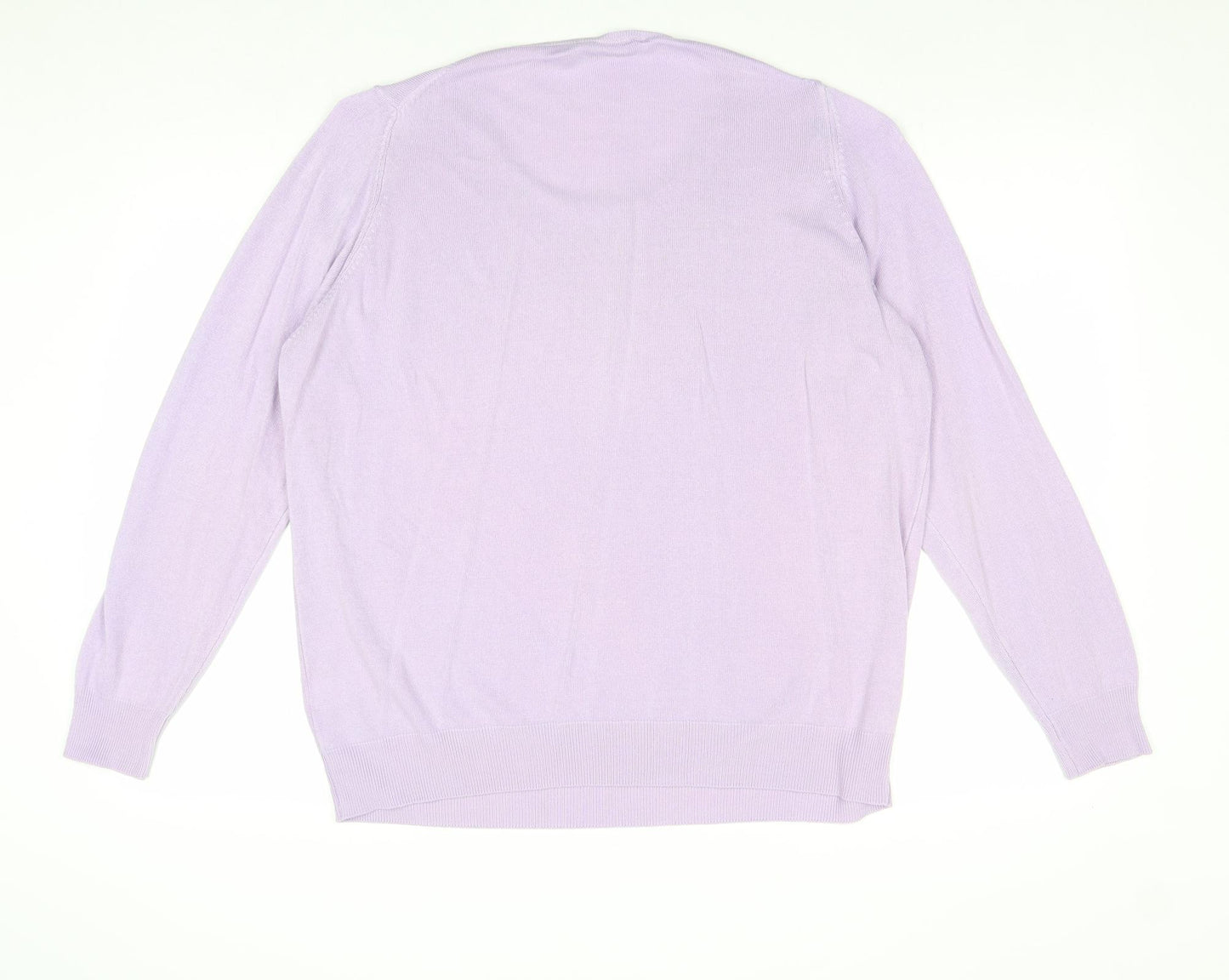 Marks and Spencer Womens Purple Round Neck Acrylic Pullover Jumper Size 20