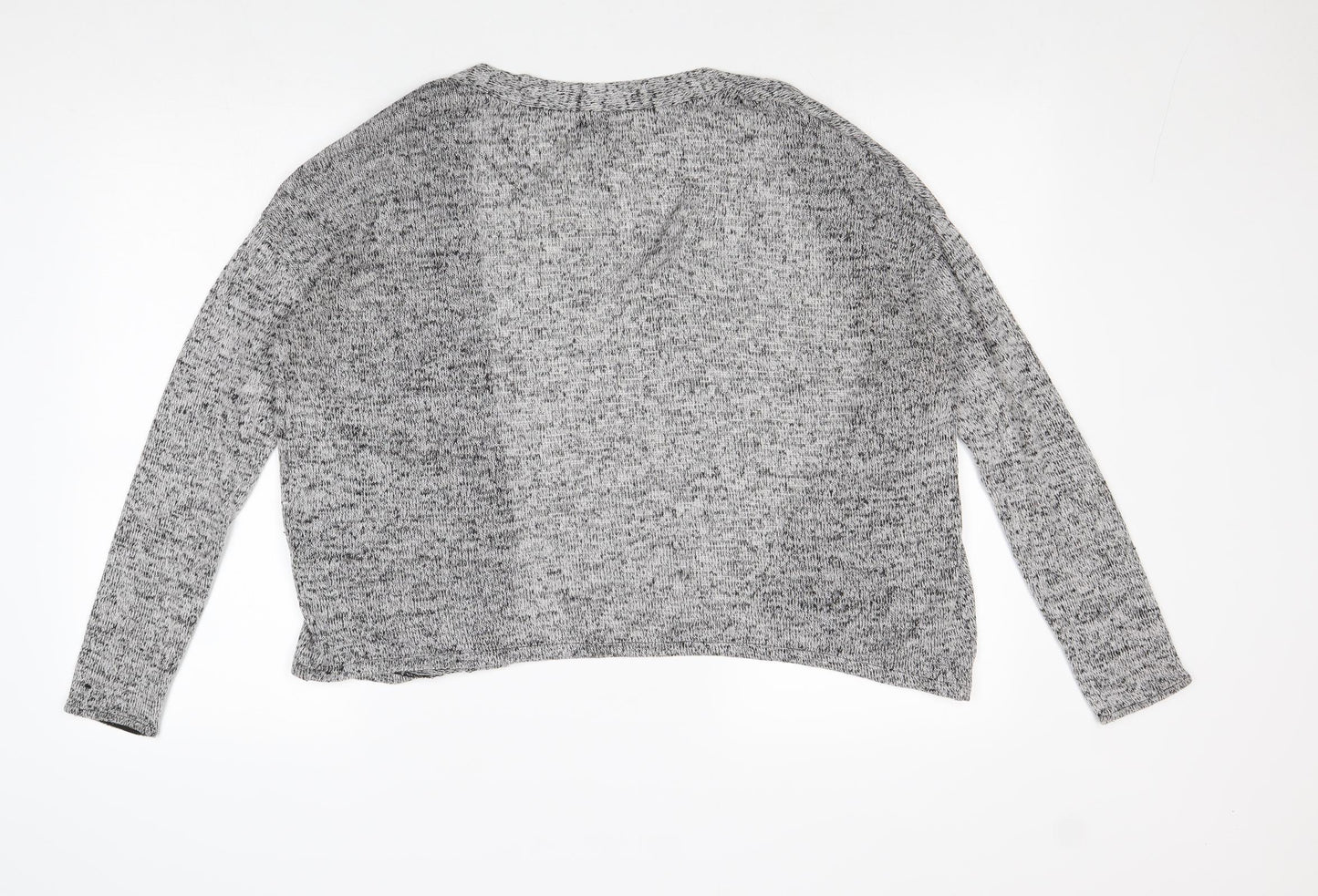 Divided by H&M Womens Grey V-Neck Polyester Cardigan Jumper Size S
